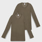 DELTA - זוג חולצות פלנל צווארון וי בצבע זית - MASHBIR//365 - 4
