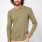 DELTA - זוג חולצות פלנל צווארון וי בצבע זית - MASHBIR//365 - 1