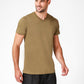 DELTA - זוג חולצות טי צווארון וי Matchtonim cool cotton ירוק זית - MASHBIR//365 - 1