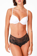 EMMA K - זוג חזיות פוש אפ חלקות בצבע שחור ולבן - MASHBIR//365