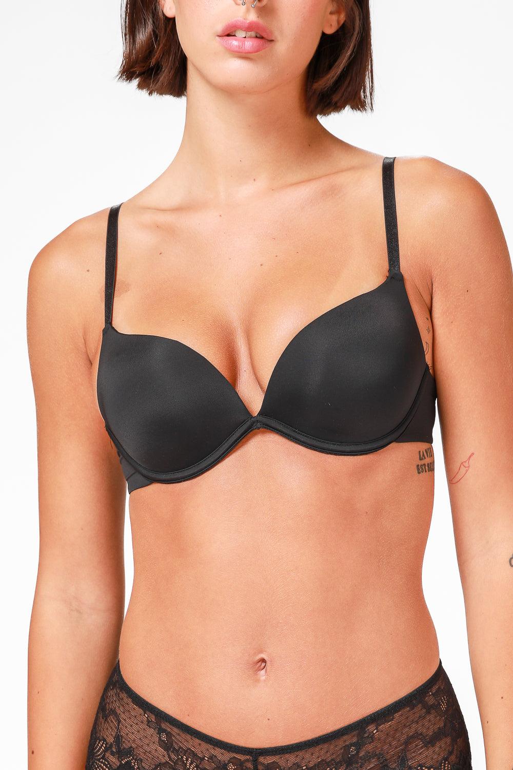 EMMA K - זוג חזיות פוש אפ חלקות בצבע שחור וניוד - MASHBIR//365