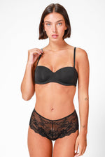 EMMA K - זוג חזיות סטרפלס בצבע שחור וניוד - MASHBIR//365